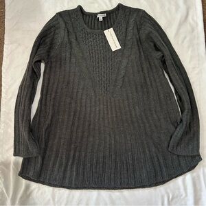 Women’s Notations Dark Gray Round Neck Sweater new with tags